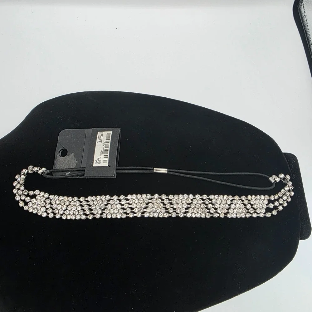 Charming Charlie‎ RSVP Womens Hair Wrap Silver Rhinestone Stretchable 18